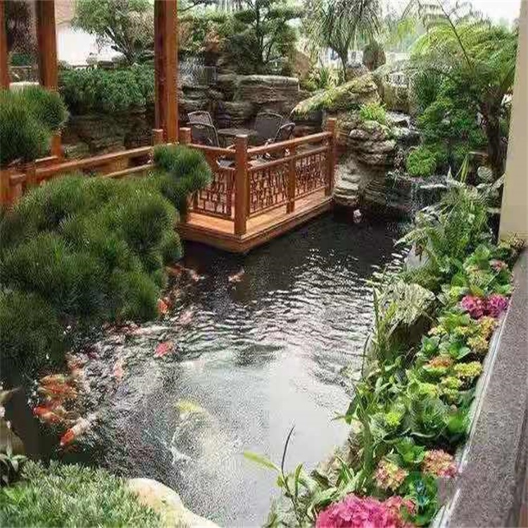 静乐别墅庭院景观设计鱼池